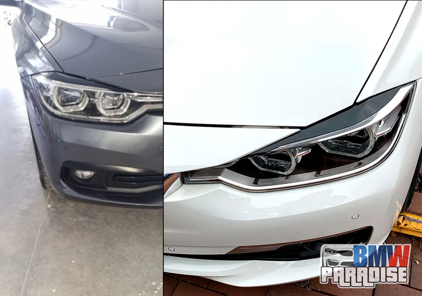 Реснички (накладки) на фары BMW 3 Series F30 F31 2012-18 322-46 фото