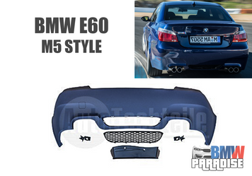 M5 STYLE Бампер задній BMW 5 E60 2003-2009 двосторонній вихлоп 712 5165 (AutoTechteile) 322-179 фото