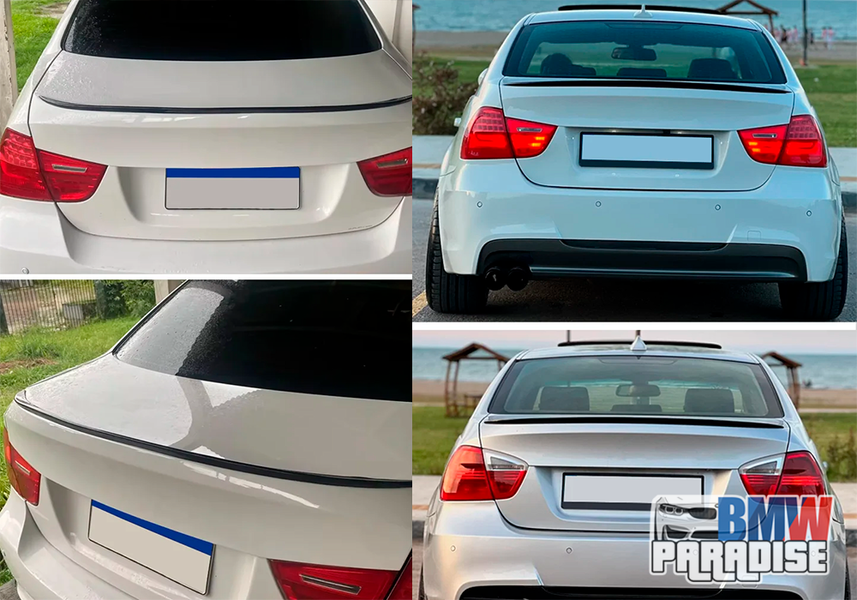Лип спойлер для BMW F30 Накладка на крышку багажника Черный глянец 322-59 фото