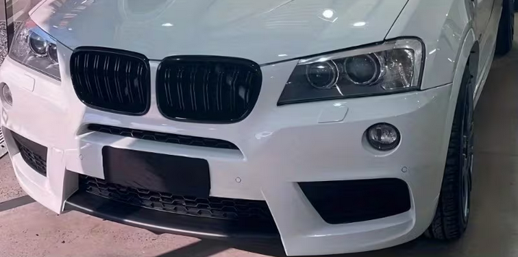 Подвійніа решітка радіатора в М-стилі ГРИЛЬ BMW X3 F25 (2010-2013) Дорест Чорний глянець 322-134 фото