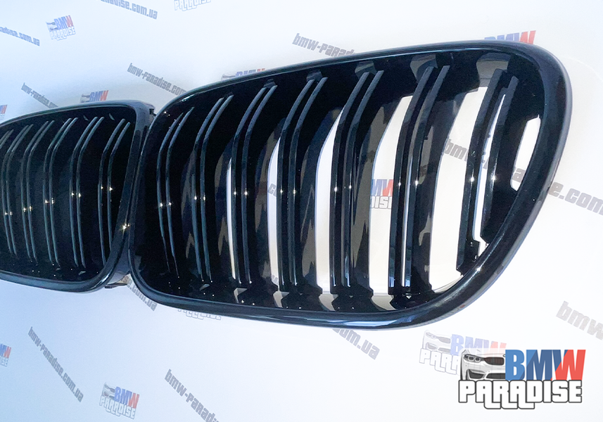 Подвійніа решітка радіатора в М-стилі ГРИЛЬ BMW X3 F25 (2010-2013) Дорест Чорний глянець 322-134 фото