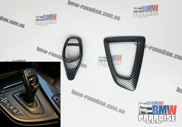 Накладка на спорт селектор АКПП + Рамка вокруг селектора BMW F30 F20 F21 F22 F32 F34 F35 322-226 фото