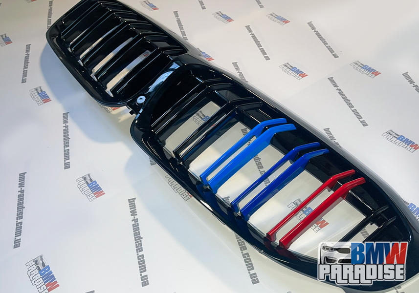 Подвійні решітка радіатора "гриль" з М-кольорами BMW G20 322-54 фото