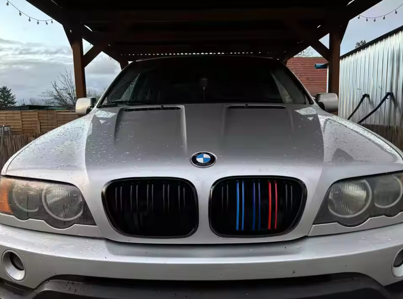 Двойная решетка радиатора "гриль" для BMW E53 (1998-2003) Черный глянец 322-9 фото