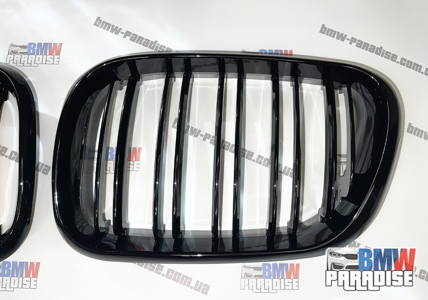 Двойная решетка радиатора "гриль" для BMW E53 (1998-2003) Черный глянец 322-9 фото