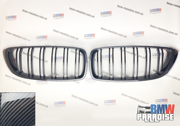 Двойная решетка радиатора M4-стиль BMW F32 F33 F36 F80 F82 КАРБОН 322-233 фото
