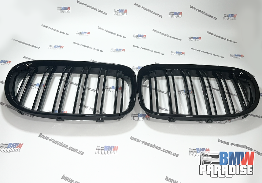Решітка радіатора гриль в М стилі для БМВ 7 Series F01 F02 F03 F04 2008-2015 Чорний глянець 322-101 фото