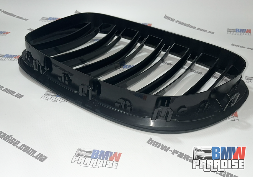 Решітка радіатора гриль в М стилі для БМВ 7 Series F01 F02 F03 F04 2008-2015 Чорний глянець 322-101 фото