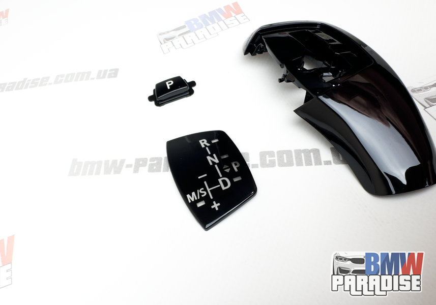 Повний набір селектора АКПП: чорна ручка + кнопка Р + вставка BMW F20 F22 F30 F31 F32 F33 F34 F36 F07 F10 F11 F06 F12 F14 322-330 фото