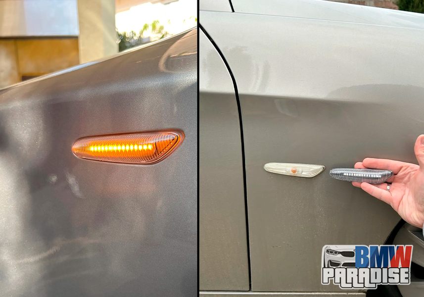 Динамічний LED повторювачі поворотів, прозорі BMW E46 E60 E90 E91 E87 E81 E83 E84 E88 E92 E82 322-125 фото