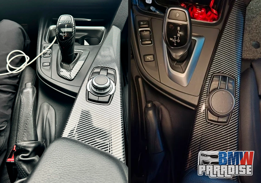 Карбонова накладка на центральну мультимедійну консоль BMW F30 F34 F33 F36 322-104 фото