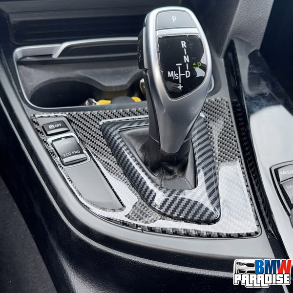 Накладка на центральну консоль навколо селектора АКПП Carbon Look BMW F30 F31 F32 F33 F34 F36 2014&ndash;2017 322-74 фото