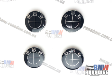 Ковпачки для дисків БМВ 68mm Повністю чорні 322-258 фото