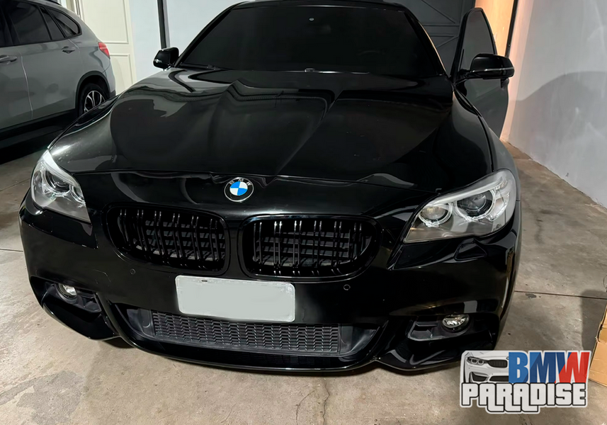 Двойная решетка радиатора "гриль" BMW 5 серии F10 F11 F18 2010-2017в стиле М. Черный глянец 322-25 фото