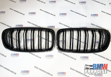 КАРБОН Двойные ноздри, решетка радиатора в М стиле BMW F30 F31 2012-19 322-27 фото