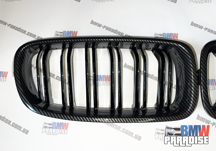 КАРБОН Подвійні ніздрі, решітка радіатора у М стилі BMW F30 F31 2012-19 322-27 фото