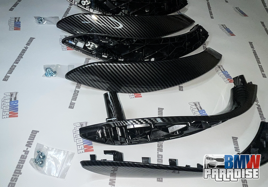 КОМПЛЕКТ карбонові ручки + накладки на двері BMW F30 F80 F31 F32 F33 F35 322-83Н фото